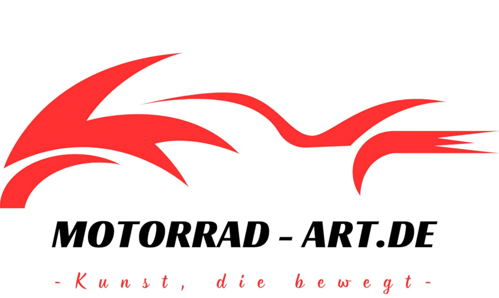 Rotes Motorrad Logo von Motorrad Art, Kunst die bewegt