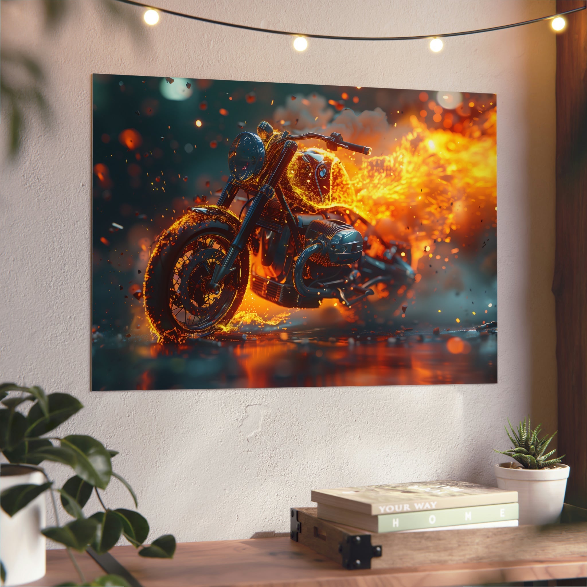 Motorrad-Art, Motorradbilder auf edlem premium Aluminium, Motorradfahrer, Bild auf Aluminium für Arbeitszimmer und Wohnzimmer, Motorradbild, erotische, futuristische und Manga Motive