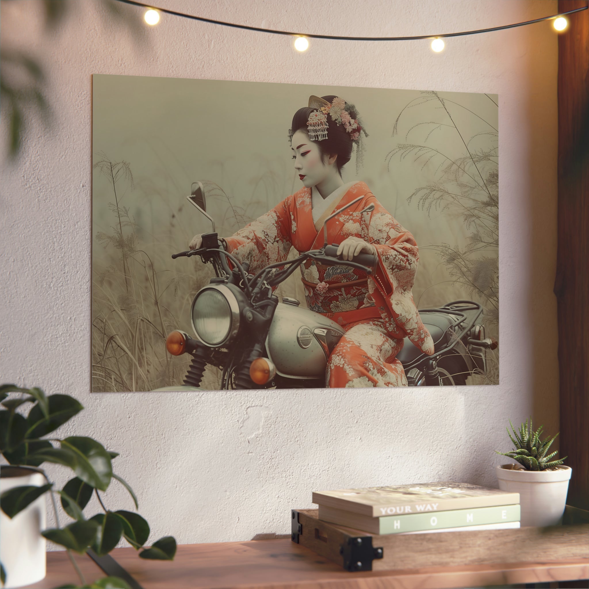 Motorrad-Art, Motorradbilder auf edlem premium Aluminium, Motorradfahrer, Bild auf Aluminium für Arbeitszimmer und Wohnzimmer, Motorradbild, erotische, futuristische und Manga Motive