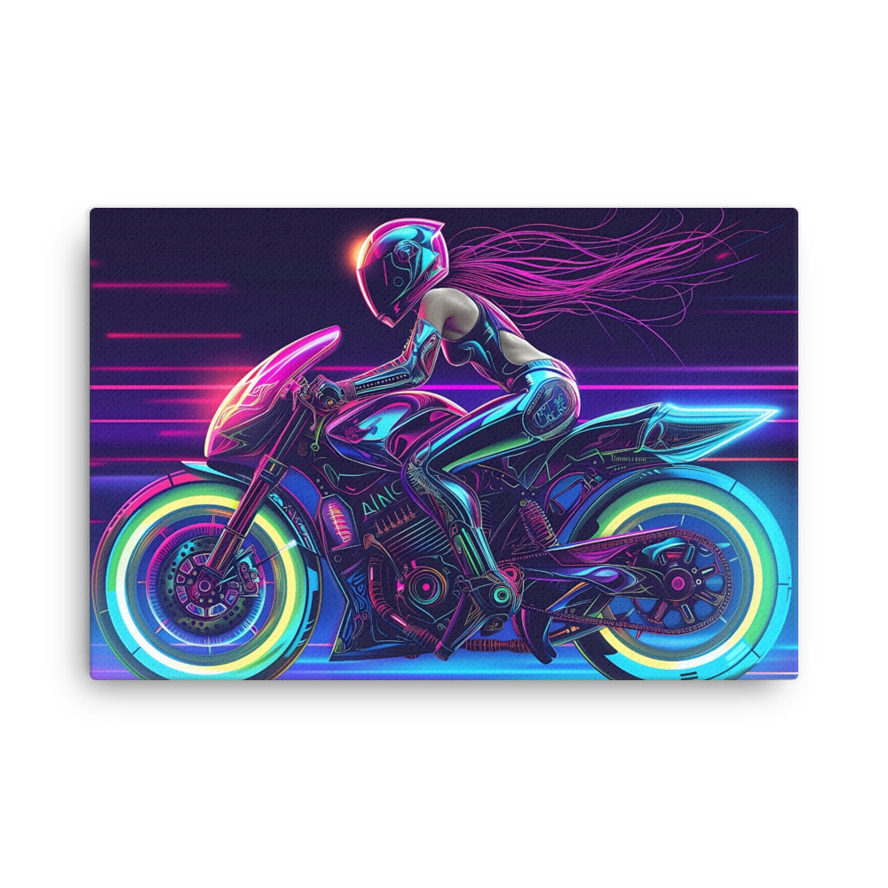 Motorrad-Art, Motorradfahrer-Leinwand-Arbeitszimmer-Wohnzimmer-Garage-Motorradbild-futuristisches Motorrad Fantasie Welt