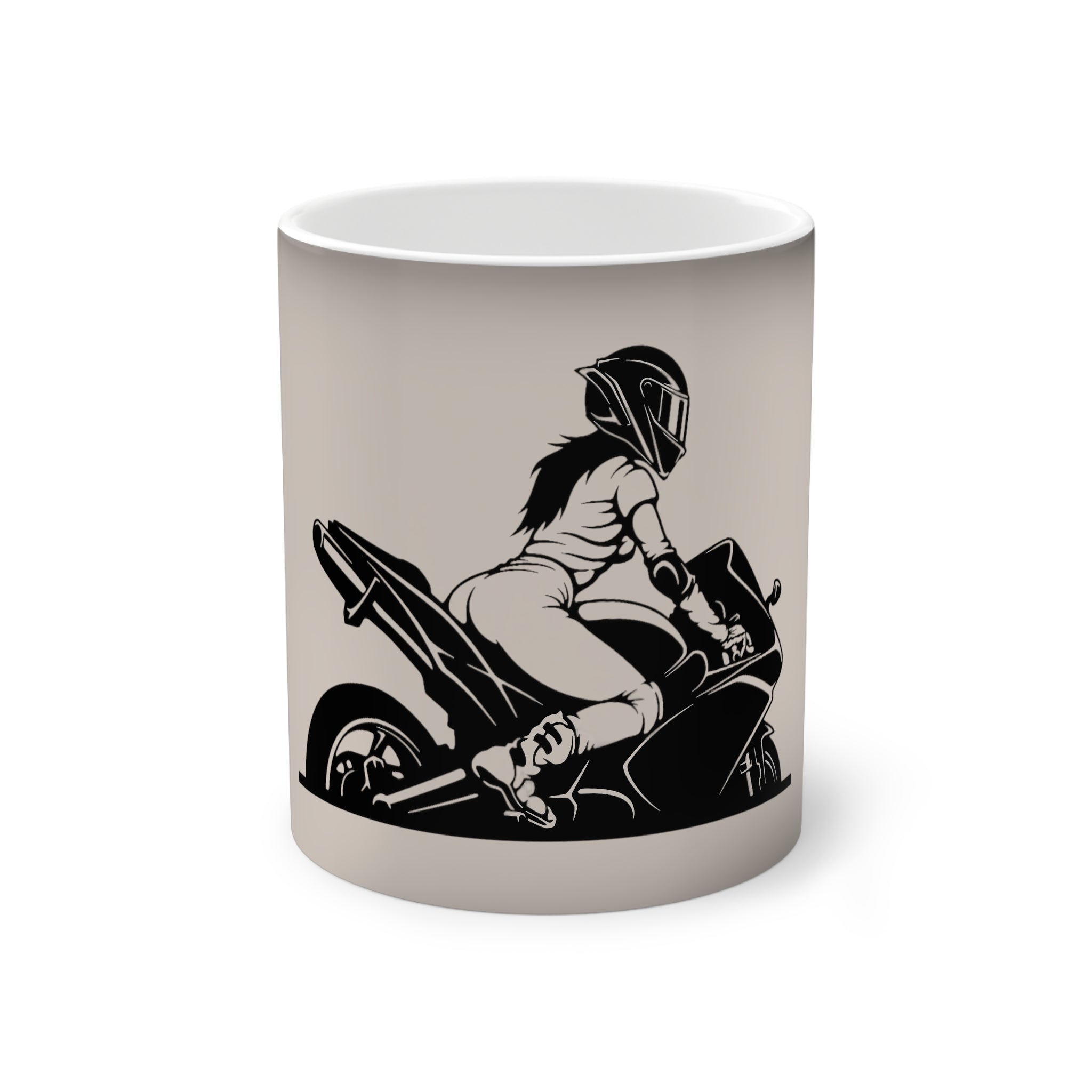 Motorrad-Art, Kaffeetassen und Edelstahlthermobecher mit Motorrad als Motiv, Thermotassen die sich bei Wärme verfärben, Tassen mit lustigen Motorradslogan