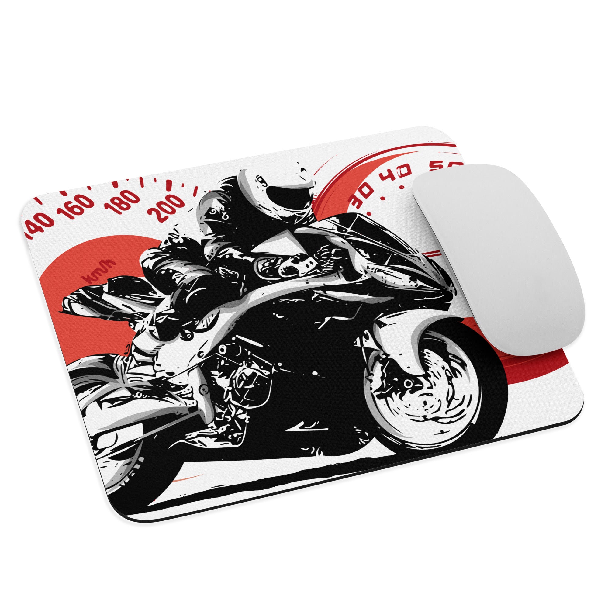 Motorrad-Art, Mousepad mit aufgedrucktem Motorrad und Motorradfahrerinnen, Manga, Niji und erotische Motive, Mauspad in 2 Größen